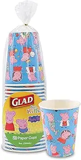 Glad for Kids 9 oz Peppa Pig I Can Be Anything Paper Cups, 20 Ct | Disposable Paper Cups with Peppa Pig Characters | Paper Cups for Kids for Everyday Use