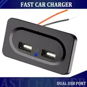 Dual USB Port Car Fast Charger Socket Power Outlet Panel Led Power Boat RV 3.1A