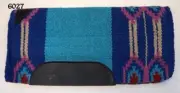 Western Saddle Pad 24x24 Or 27x28" Wool w/Fleece backing Turquoise Blue Navajo
