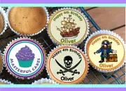 24 PERSONALISED PIRATE EDIBLE RICE PAPER CUP CAKE TOPPERS