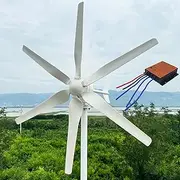 800W-1200W Professional Wind Turbines 12V / 24V / 48V 6 Blade Wind Turbine Generator with MPPT Controller, Horizontal Home Wind Generator Small Windmill Generator for Roofs Outdoors,800w,48V