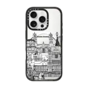 iPhone 16 Pro Impact Case MagSafe Compatible London toile transparent