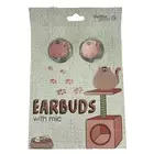 Gabba Goods Pink Fat Cat Earbuds Headphones with Mic, White Cable NEW Sealed