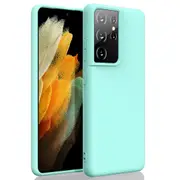 ZUSLAB Galaxy S21 Ultra 5G 2021 Case Nano Silicone Shockproof Gel Rubber Bumper Protective Cover for Samsung - Mint Green