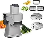 Electric Cheese Grater, 200W Electric Vegetable Chopper and Slicer,Multifunctional 2 Sizes Shredding, 1-5mm Slicing, and Cube Dicing Machine, French Fry Cutter