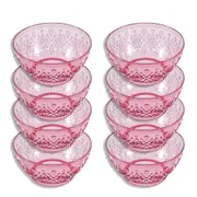 8x Lemon & Lime Floral Deco 24cm Serving Bowl Round Plastic Tableware Assorted