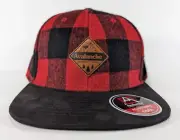 Mens Snapback Hat Cap Red Plaid Adjustable Avalanche Outdoor Supply Company