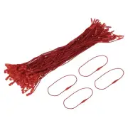 Polyester Rope Hang Tag String Snap Lock 190mm,0.8mm 100 Pcs,Red