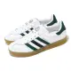 【adidas 愛迪達】休閒鞋 Gazelle Indoor W 女鞋 雲白 學院綠 膠底 小白鞋 愛迪達(IE2957)