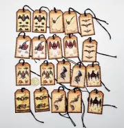 20-Halloween-Vintage-Bats-Junk Journals-Parties-Linen Cardstock-Gift-Hang-Tags