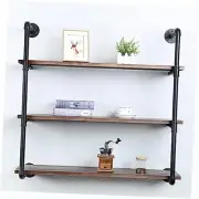 Industrial Pipe Shelving Wall Mounted,36in Rustic Metal Floating