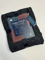 Nautica Waffle Knit Men's Pajama Set 2 Pc Long Sleeve Tee & Jogger XL Charcoal
