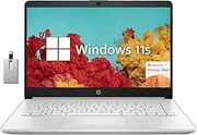 [HP] Stream 14" HD Laptop, Intel Celeron N4120, 8GB RAM, 64GB eMMC, Intel UHD Graphics 600, 1 Year Office 365, HD Camera, Wi-Fi 5, Bluetooth, Fast Charge, Windows 11 S, Silver, 32GB Hotface USB Card