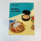 Bella Breakfast Mini Waffle Maker 4” Black Keto Kitchen Tool Appliance Non Stick
