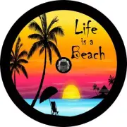 Life Beach Tire Cover JL with Back Up Camera Access Any Size free grommet kit