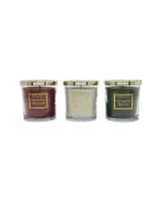LumaBase Set of 3 Holiday Home Collection Scented Wax Candles