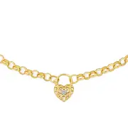 9ct Gold 50cm Belcher Diamond Padlock Necklet