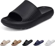 [Comwarm] Bathing Shoes Men Women Comfortable Cozislides Original Slippers Sandals for Women Men Ultra Comfort Recovery Pillow Slippers Soft Summer Beach Shoes, black, 10/10.5 AU