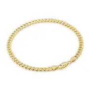 14K Yellow Gold 4.5mm Miami Cuban Link Chain Bracelet Mens Womens 7" 8" 9"