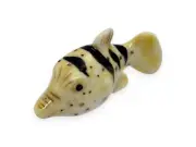 Yellow Puffer Fish Ceramic Figurine Aquarium Miniature Animal Sealife Decor