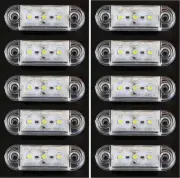 # 10x LED 12V Small 63mm White Position Marker Lamps Caravan Bus Chassis Cab Car