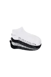 [Bonds] Bonds Mens Logo Lightweight Low Cut 4 Pack Socks in White/Grey/Black Size: 6-10, Cotton 6-10 White/Grey/Black