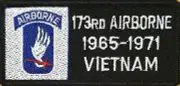 173 RD AIRBORNE 1965-1971 VIETNAM Morale Patch W/ VELCRO® Bran Fastener Military