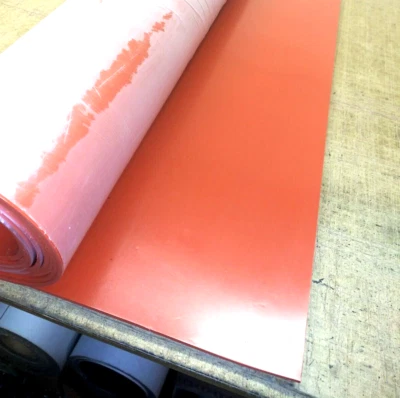Silicone Rubber Sheet U.S. Hi-Temp Red 1/16''Thk x 12" x 24" Rect Pad 60 Duro