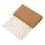 7.1 Inch Wide 5 Yard Lace Ribbon Floral Pattern Light Coffee Lace Trim Ribbon