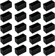 32 PCS Chair Leg Floor Protectors, Black Rubber Furniture Leg Caps, 20mm x 40mm Rectangle Chair Table Leg Covers, Outdoor Chair Leg Protectors (32)