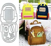 2pcs Schoolbag Backpack Metal Die Cuts for Card Making,School Bag Frame Card Cutting Dies Cut Stencils DIY Scrapbooking Album Decorative Embossing Paper Card Embossing Craft