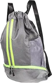 Healeved Drawstring Backpack Large Capacity Sports Bag with Straps for Gym Travel and Outdoor Activities Durable Grey Drawstring Pouch for Easy Access and Comfort