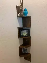 Corner Shelf, 5-Tier Floating Wall Shelf with Zigzag Design, Bookshelf
