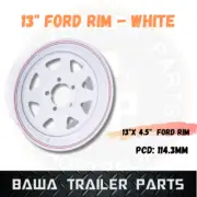 13" SUNRAYSIA FORD Rim- White! Trailer Parts