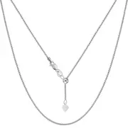 10k White Gold Adjustable Wheat Link Chain Necklace, 1.0mm, 22"