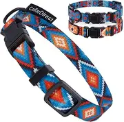 CollarDirect Dog Collar for Small Medium Large Dogs or Puppies, Cute Unique Design with a Quick Release Buckle, Tribal Ethnic Aztec Pattern, Adjustable Soft Nylon (Pattern 3, Neck Fit 7"-11")