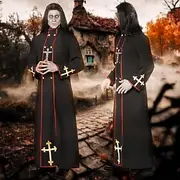 Vampire Pastor Cosplay Costume Masquerade Adults' Men's Cosplay Carnival Performance Halloween Carnival Masquerade Mardi Gras Easy Carnival Costume
