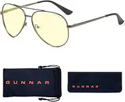 Gaming Glasses Blue Light Blocking Glasses Maverick/Gunmetal by Gunnar 65% Blue Light Protection, Gunmetal, Fit : Medium