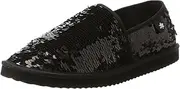 [flip*flop] Flip Flop Women's flippadrillasequins Espadrille Wedge Sandal, Black Black Silver, 3.5 UK