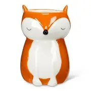 Orange Ceramic Sitting Fox Mini Decorative Planter/Vase