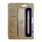 Parker Frontier Gold Roller Ball Pen GT Metal Cap Off On Refillable Rich Taste
