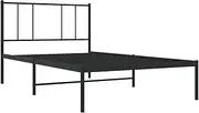 'vidaXL Metal Bed Frame - Robust Steel Construction, King Single Size, with Supportive Metal Slats, Under-Bed Storage Space, Black