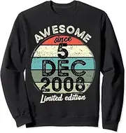 [X.Style] 15 Year Old Birthday Tshirt 5 December 2008 15th Birthday Sweatshirt ds267 Sweater (S) Black