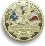 Trump 2025 Presidential Challenge Coin - Patriotic Coin with Eagle, American Flag Design - Limited Edition Gift for Supporters