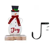 Wood Snowman Decorations Christmas Joy Snowmen With Hook Tabletop Home Decor
