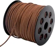 Leather String, 100 Yards 2.6Mm Flat Suede Cord, Faux Leather Cord for Jewelry M