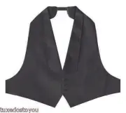 New Black Satin Tuxedo Vest Tux Bow Tie Low cut 3 button open back Adj. S M L XL