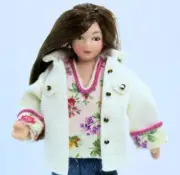 Dollhouse Miniature Pose-able Modern Porcelain Lady Doll 1 :12 Scale (ONLY)