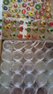 50 Clear Cosmetic Empty Jars Cream Lip Balm Eyeshadow Makeup with stickers