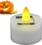 Générique Solar Powered Tea Candles, Reusable LED Light Candles, Flameless Flickering Fake, Waterproof Outdoor Indoor Lantern Garden Home Decor, Energy Efficient, 3.5x3.8 cm